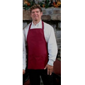 F10XL Burgundy X-Large Bib Apron w/ 3 Pockets & Slider Adjustment